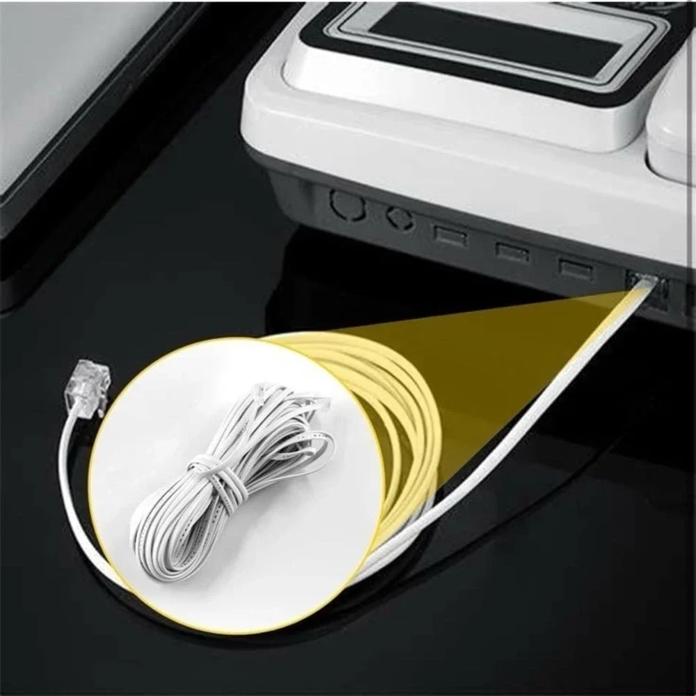 RJ11 to RJ11 Phone Cord, 50FT/15M Telephone Extension Cord Cable Line Wire for L